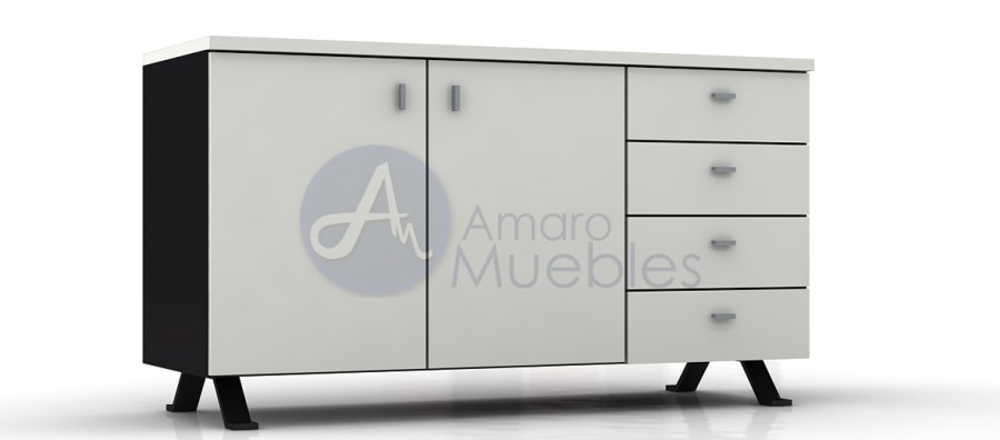 equis melamina ceniza negro