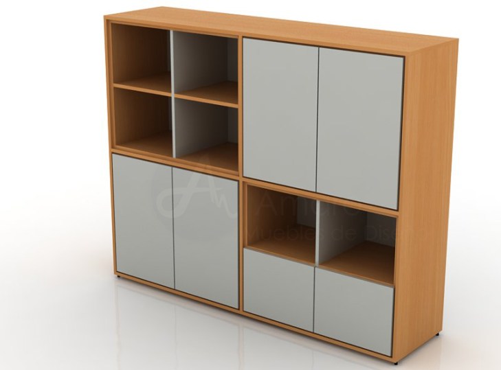 Biblioteca L180x146 6puertas amaro