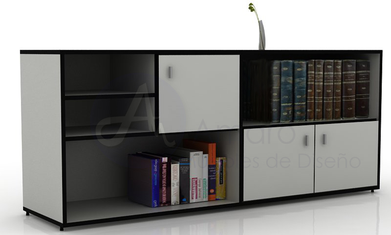 Biblioteca L180x90 ceniza